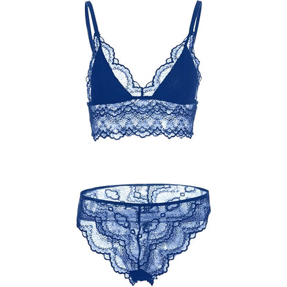 Blue Lace Lingerie Set with Bralette