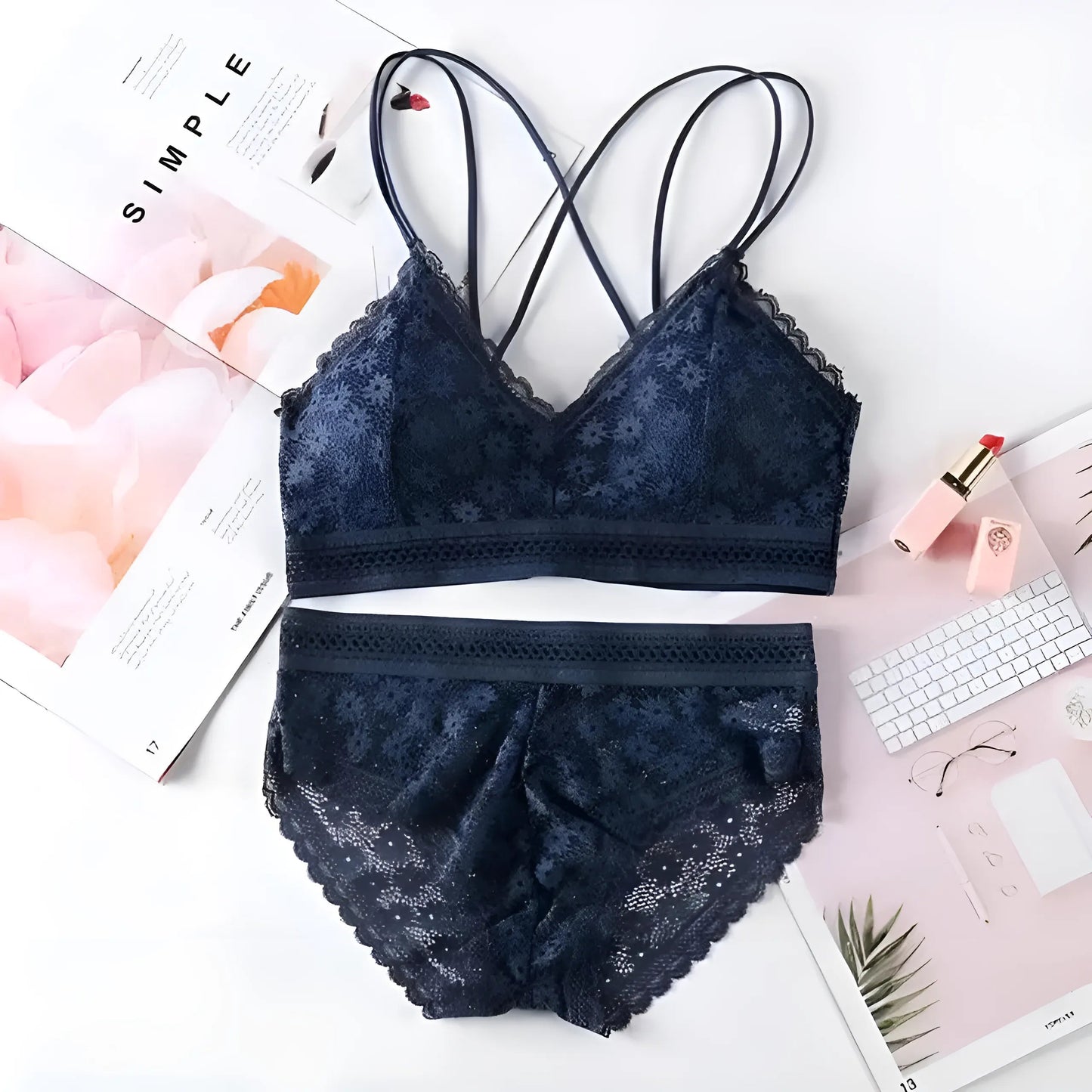 Blue Lace Nightwear Set