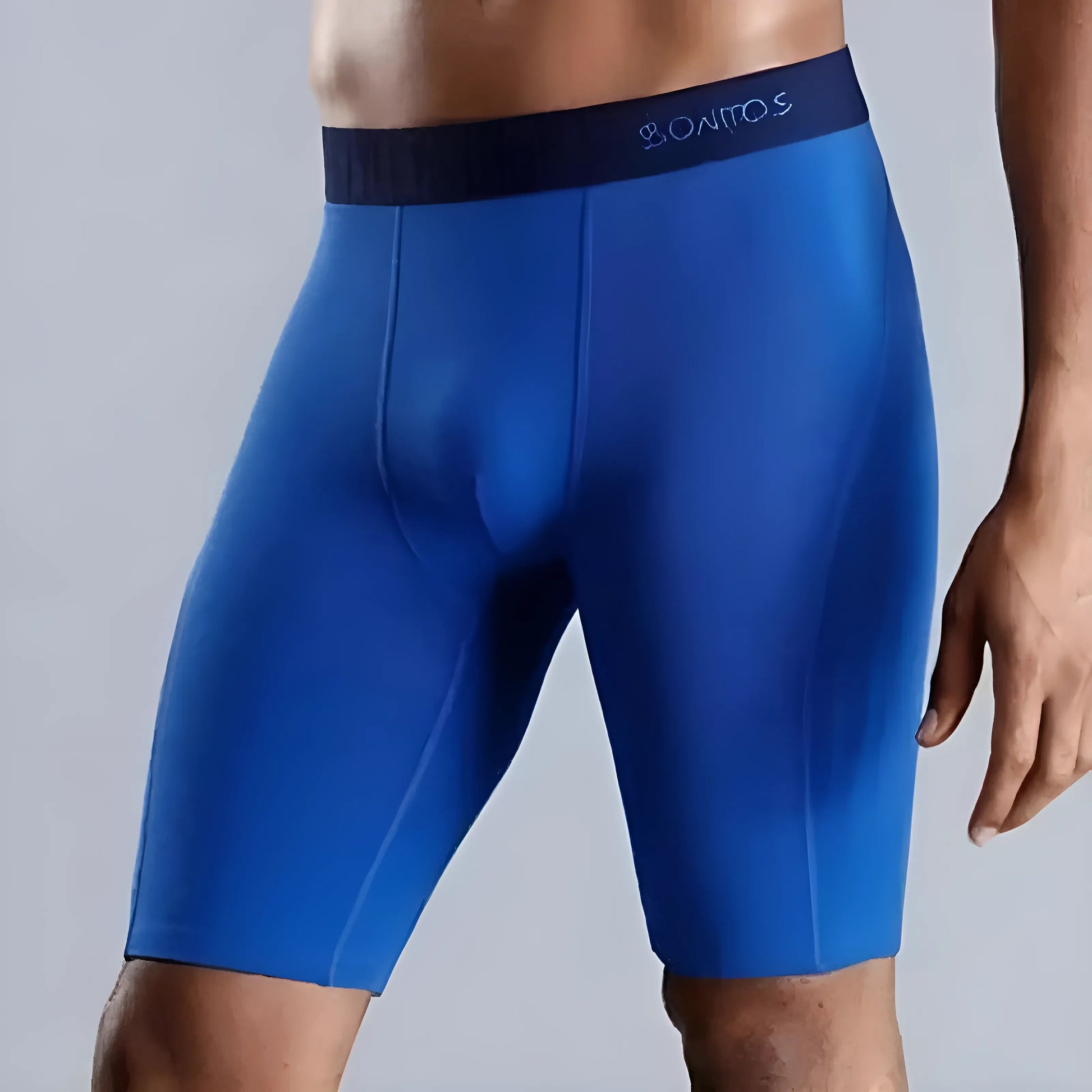 Blue Men's Long Boxer Shorts