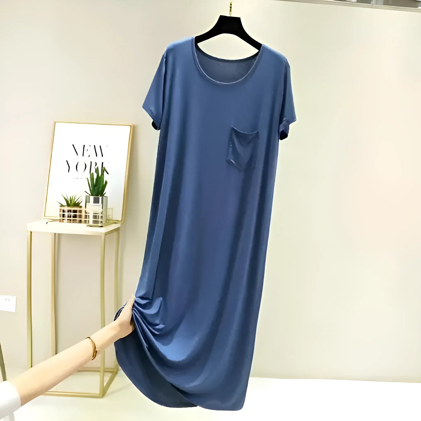 Blue Nightdress with Pocket