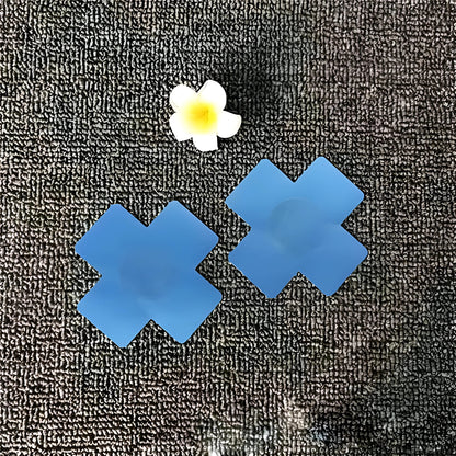 Blue Nipple Cover Stickers in 'X' Shape