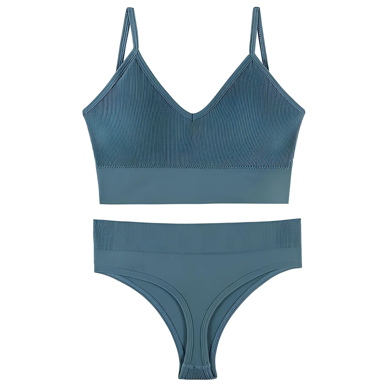 Blue Seamless Lingerie Set
