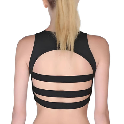  Breathable Sports Bra with Mesh Panels