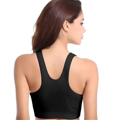  Breathable Sports Bra with Zip Closure