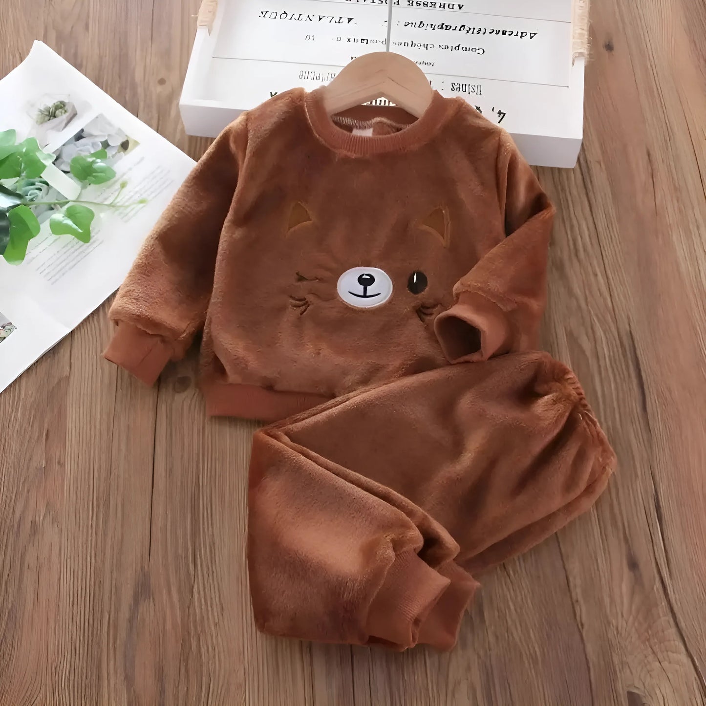 Brown Children's Plush Pyjamas