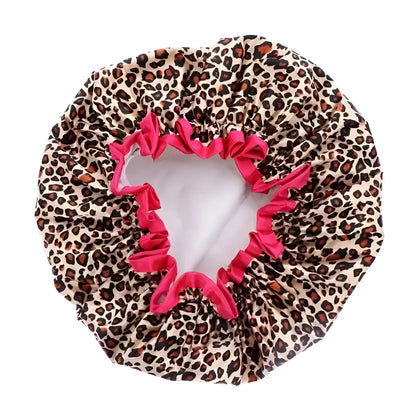 Brown Leopard Print Shower Cap