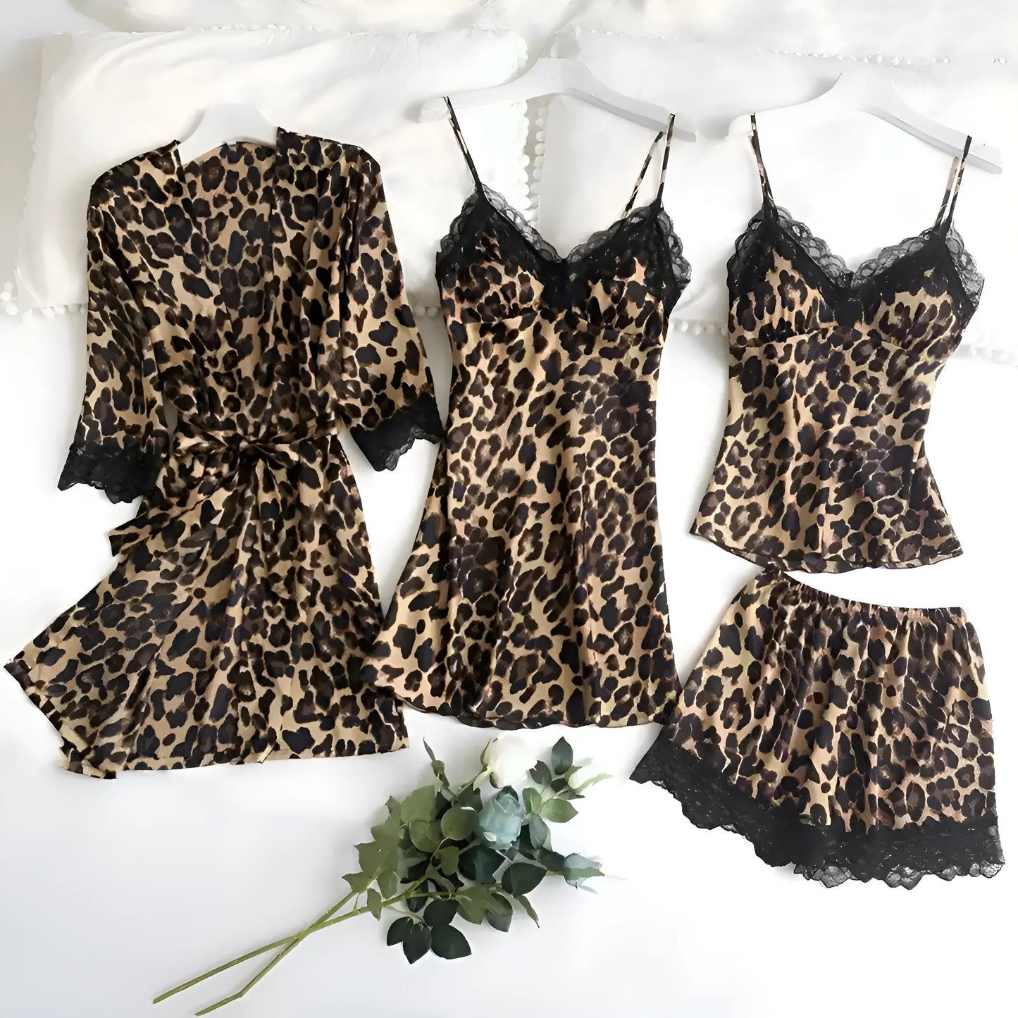 Brown Leopard Print Sleep Set