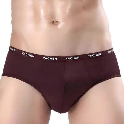 Burgundy Breathable Men's Briefs