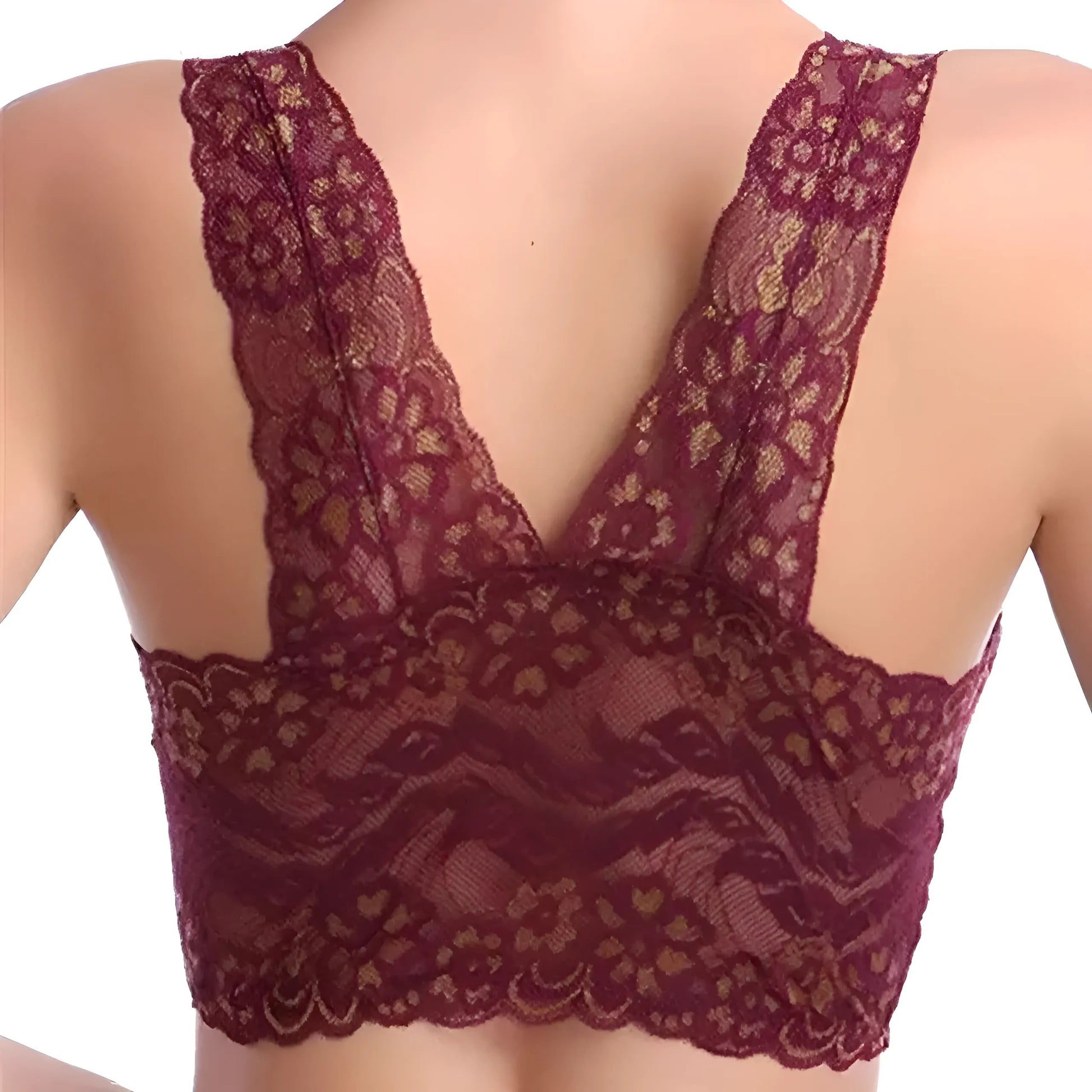 Burgundy Lace Bralette Bra