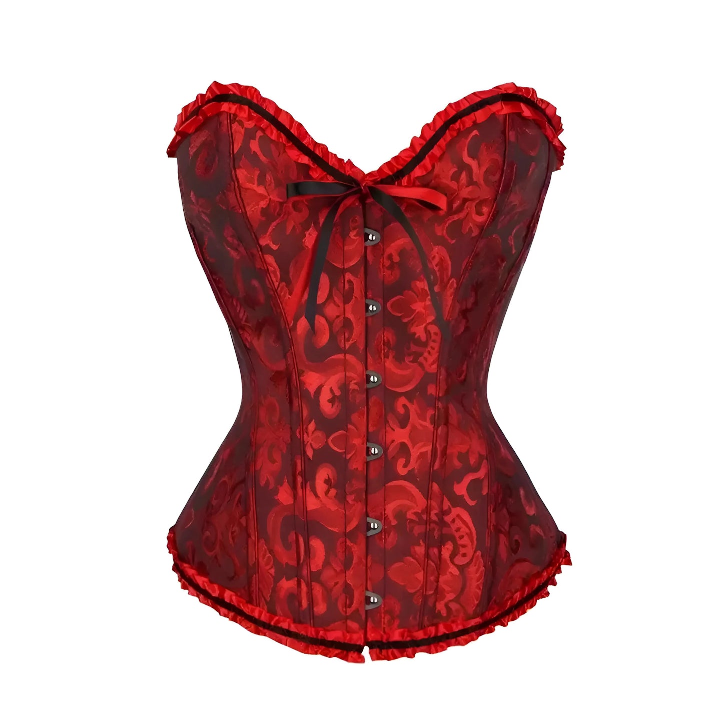 Burgundy Lace Corset with Ties