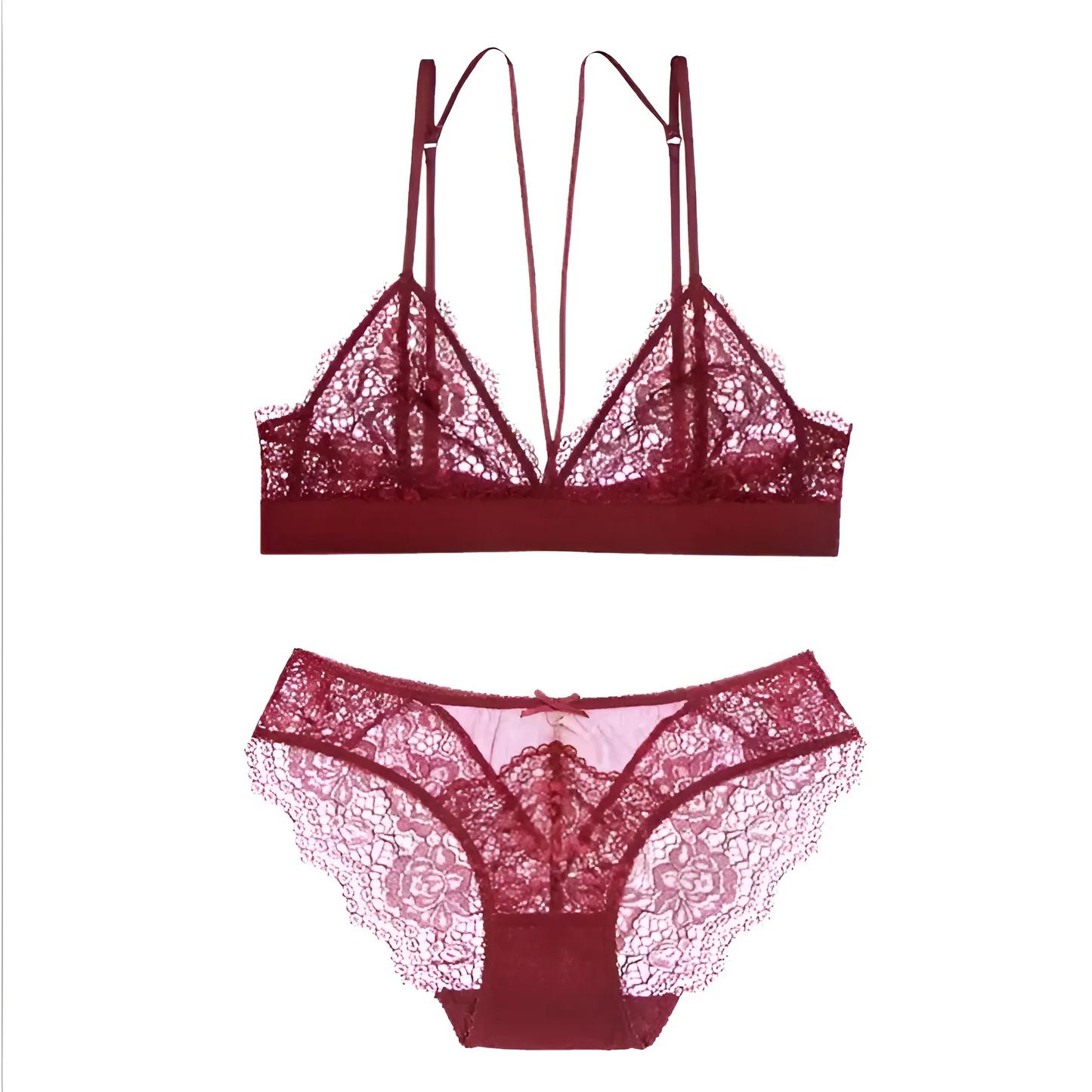 Burgundy Lace Lingerie Set