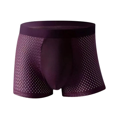 Burgundy Men's Breathable Boxer Shorts