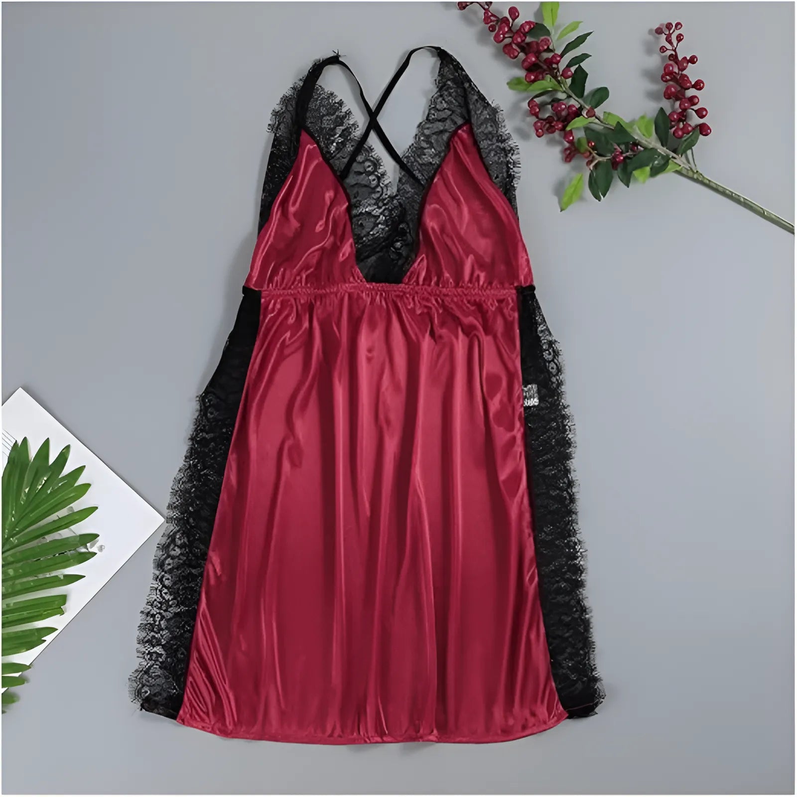 Burgundy Universal Japanese-Style Nightdress