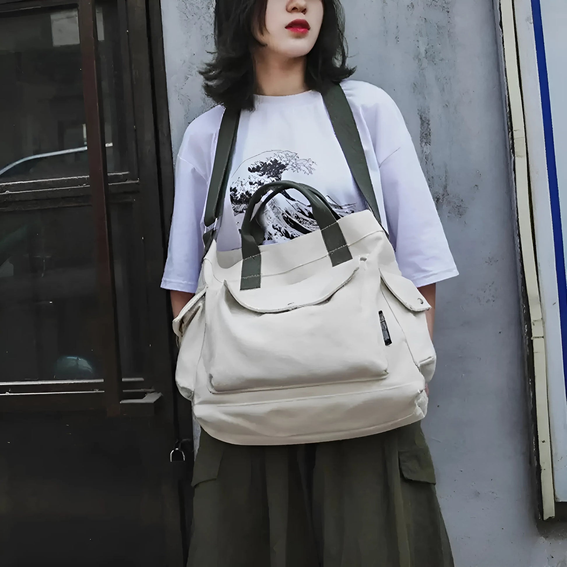  Canvas Tote Bag with Pockets