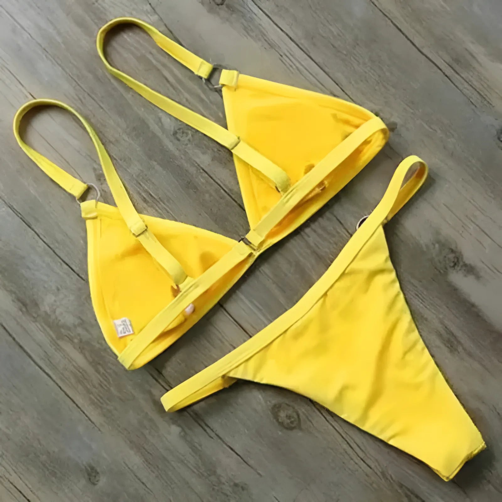  Classic Two-Piece Bikini with Decorative Rings