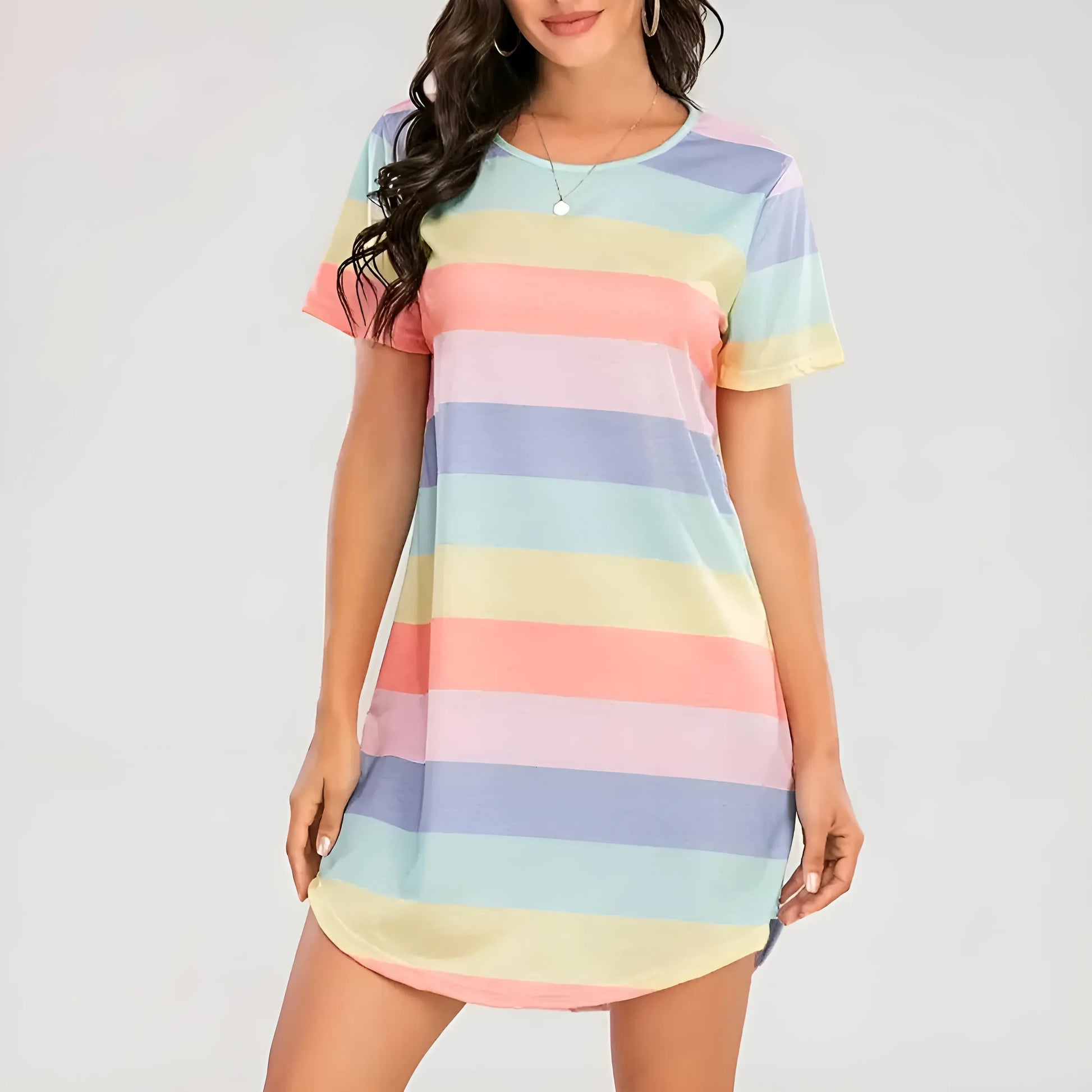  Colourful Short-Sleeved Nightdress