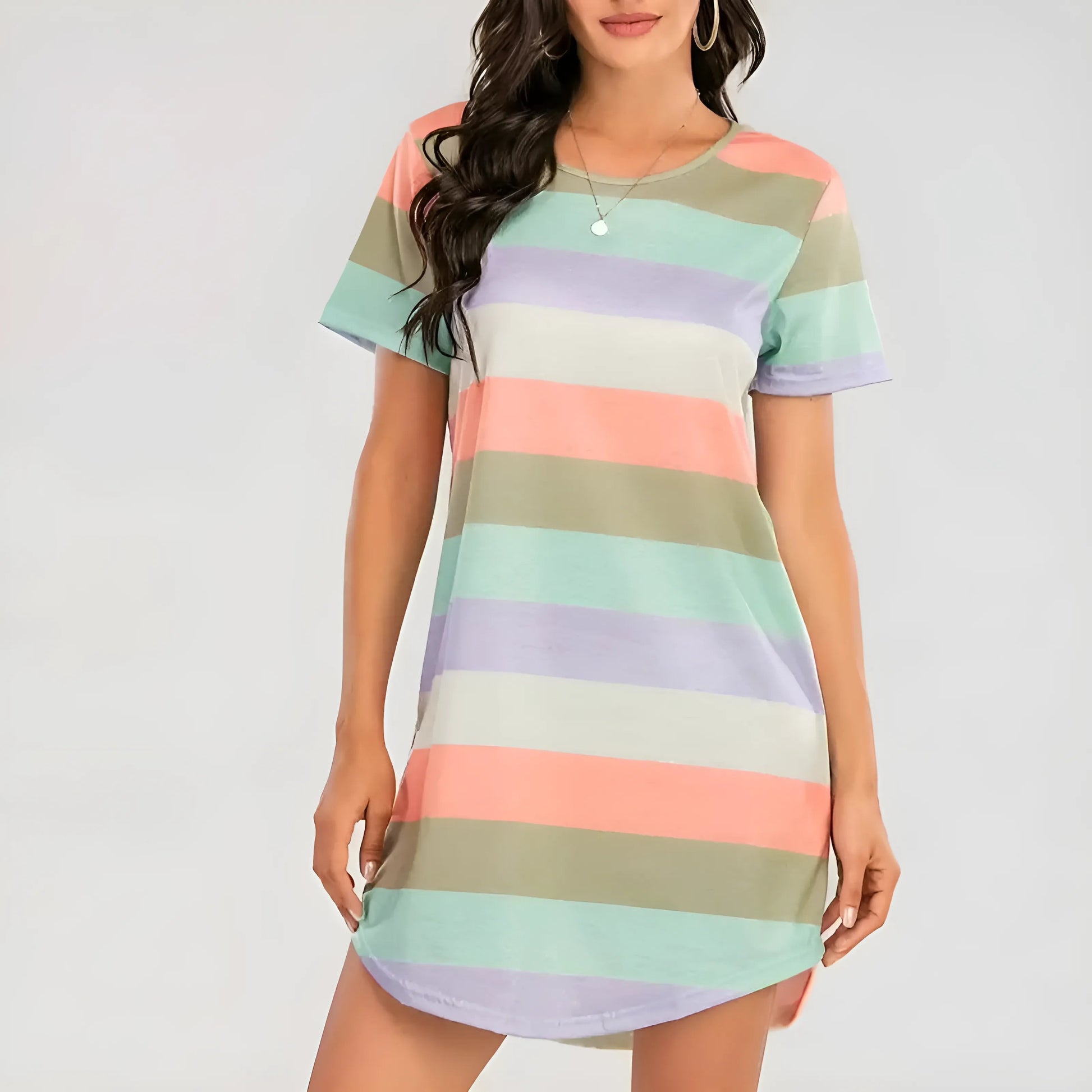  Colourful Short-Sleeved Nightdress