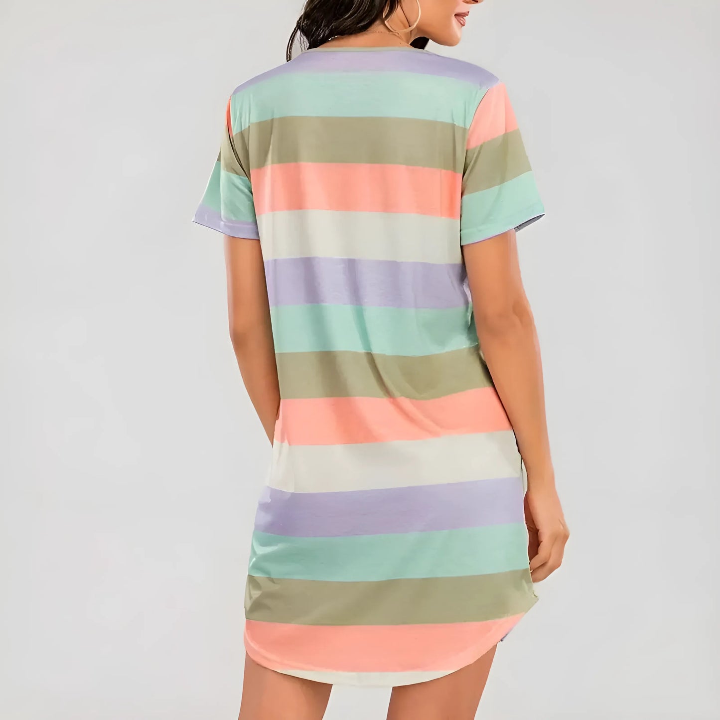  Colourful Short-Sleeved Nightdress