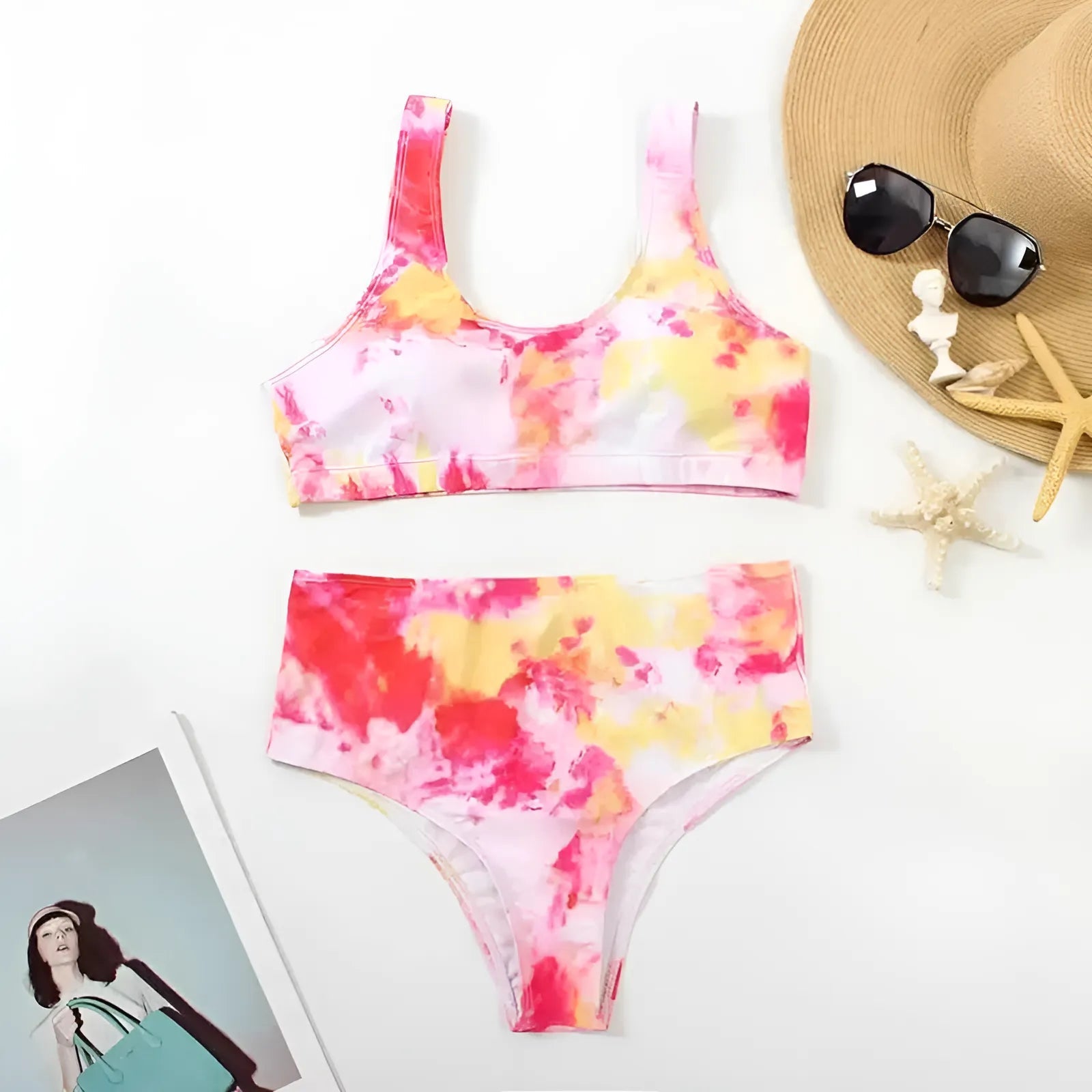  Colourful Two-Piece Swimsuit