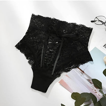 Lace High-Waisted Knickers with Ties