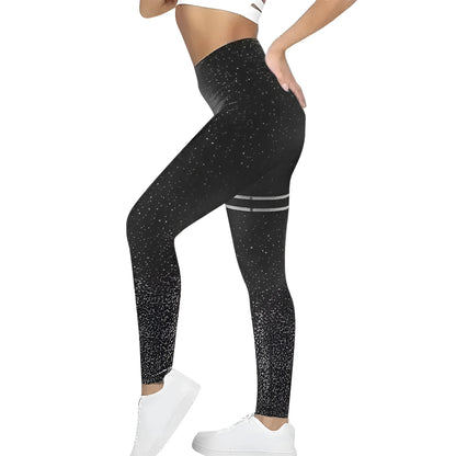 Czarny Legginsy sportowe z efektem ombre