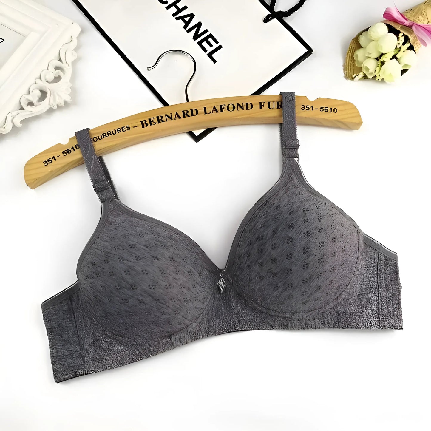 Dark Grey Classic Push-Up Bra