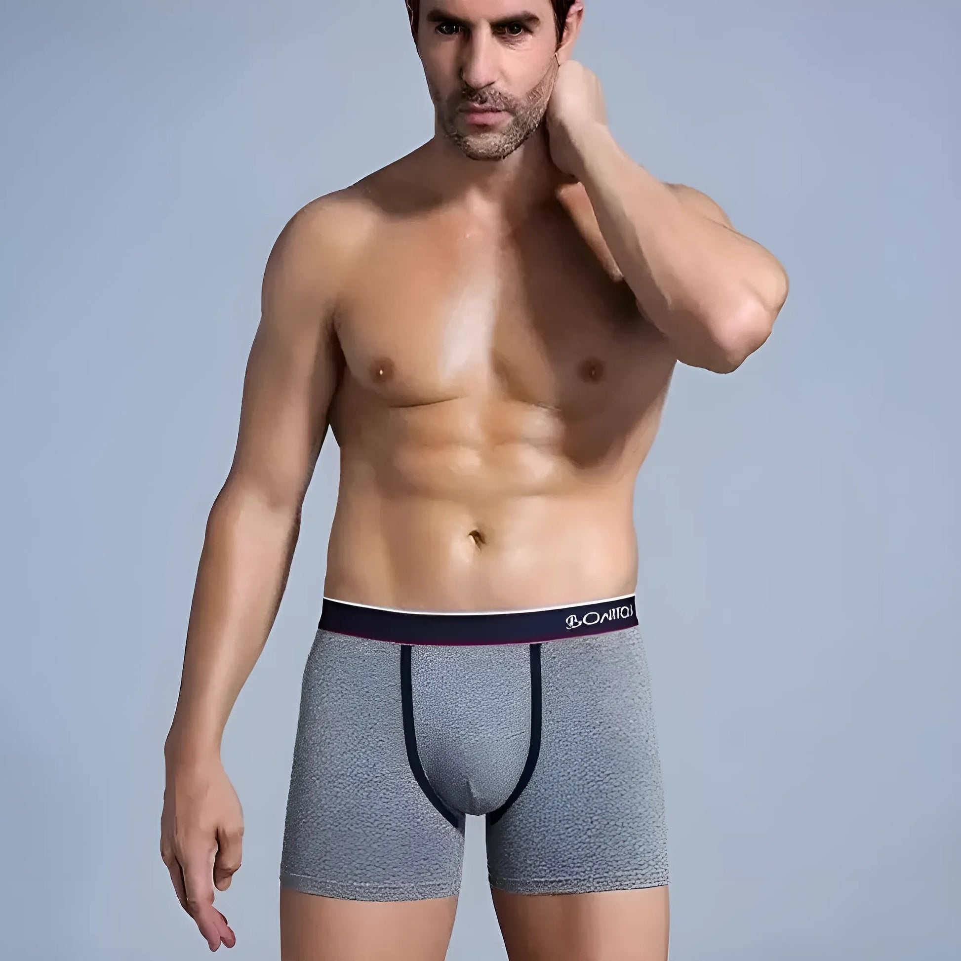 Dark Grey Men's Long Boxer Shorts