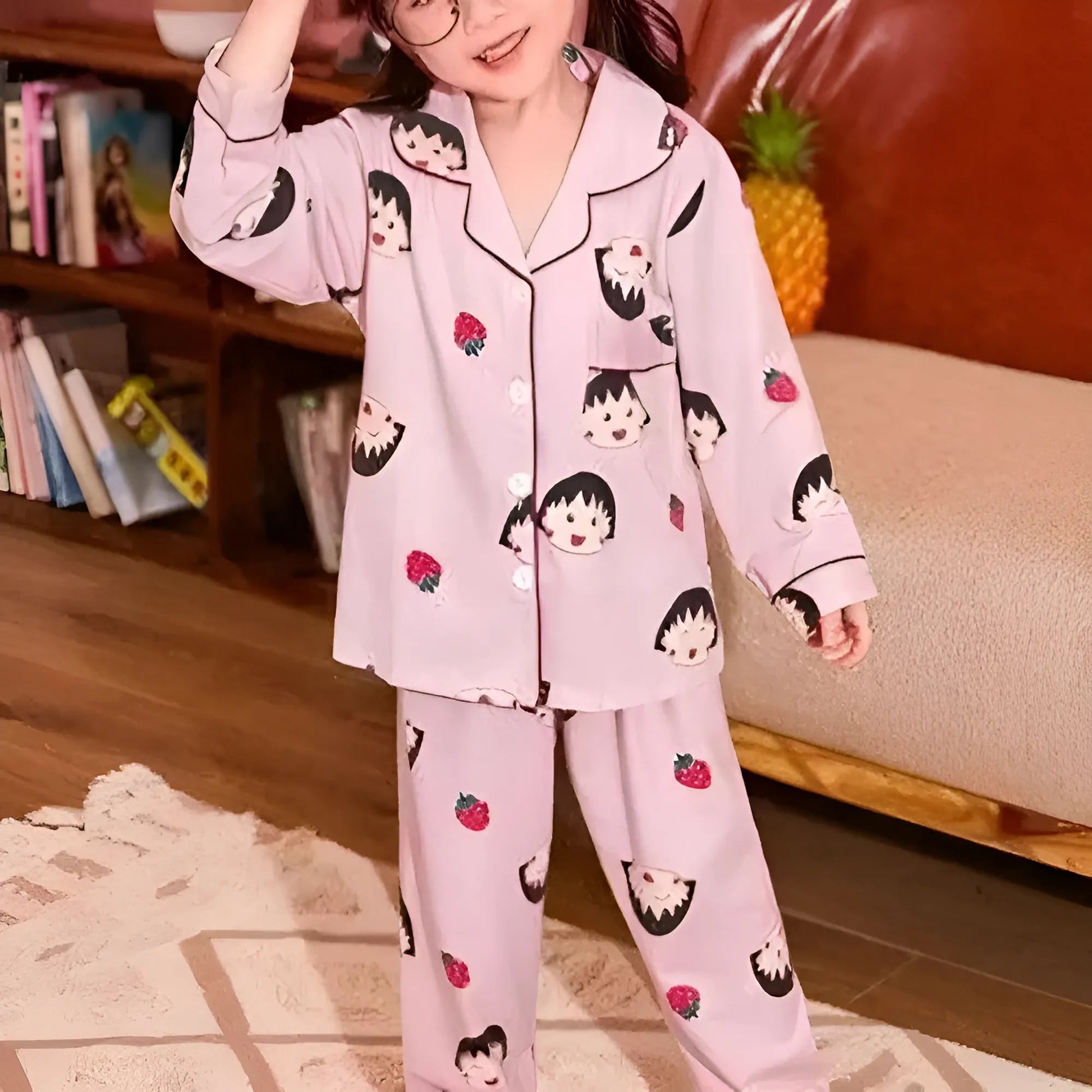 Dark Pink Children's Long Sleeve Pyjamas