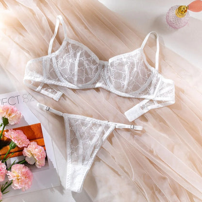 A set of lingerie with delicate mesh.