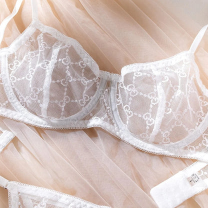 A set of lingerie with delicate mesh.