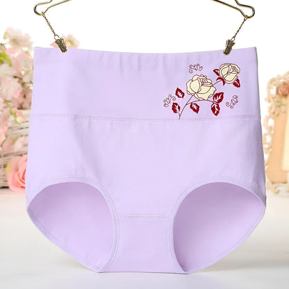 High-Waisted Knickers with Decorative Rose