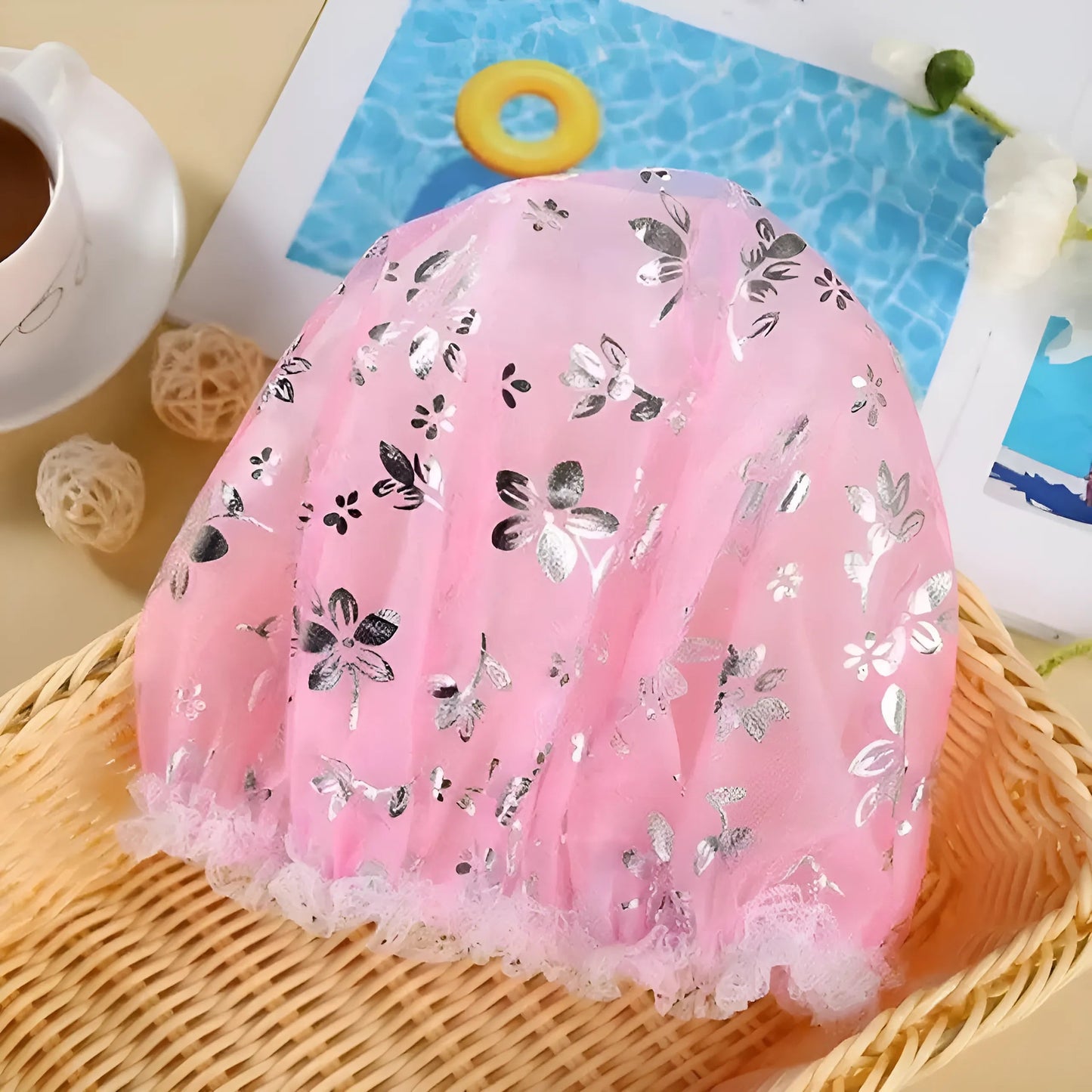  Floral Bath Cap