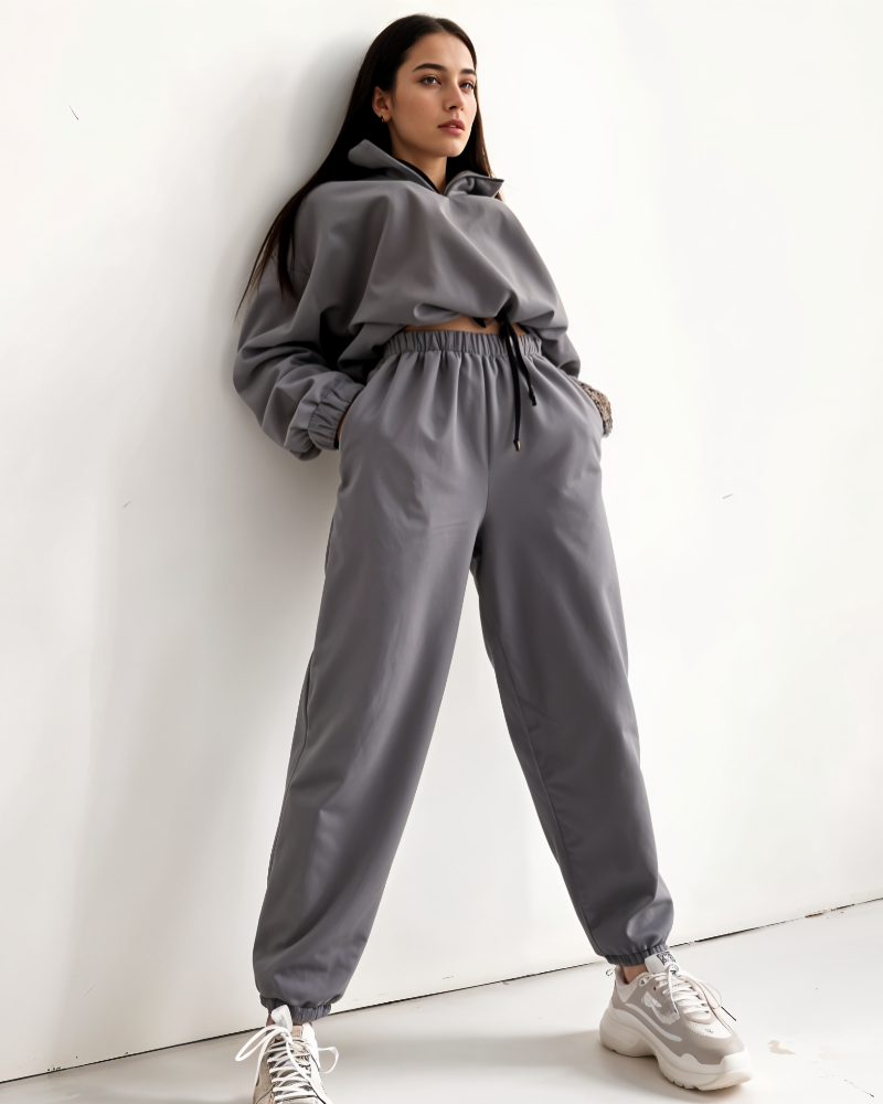 Long fleece tracksuit set