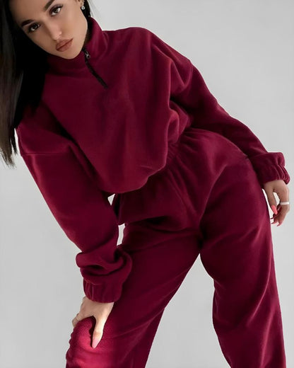 Long fleece tracksuit set