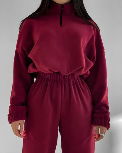 Long fleece tracksuit set