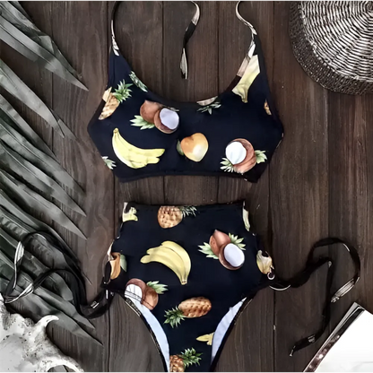  Fruit Print Two-Piece Swimsuit