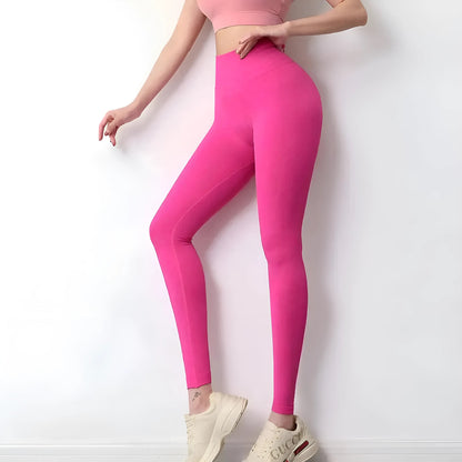 Fuchsia Classic High-Waisted Women's Leggings