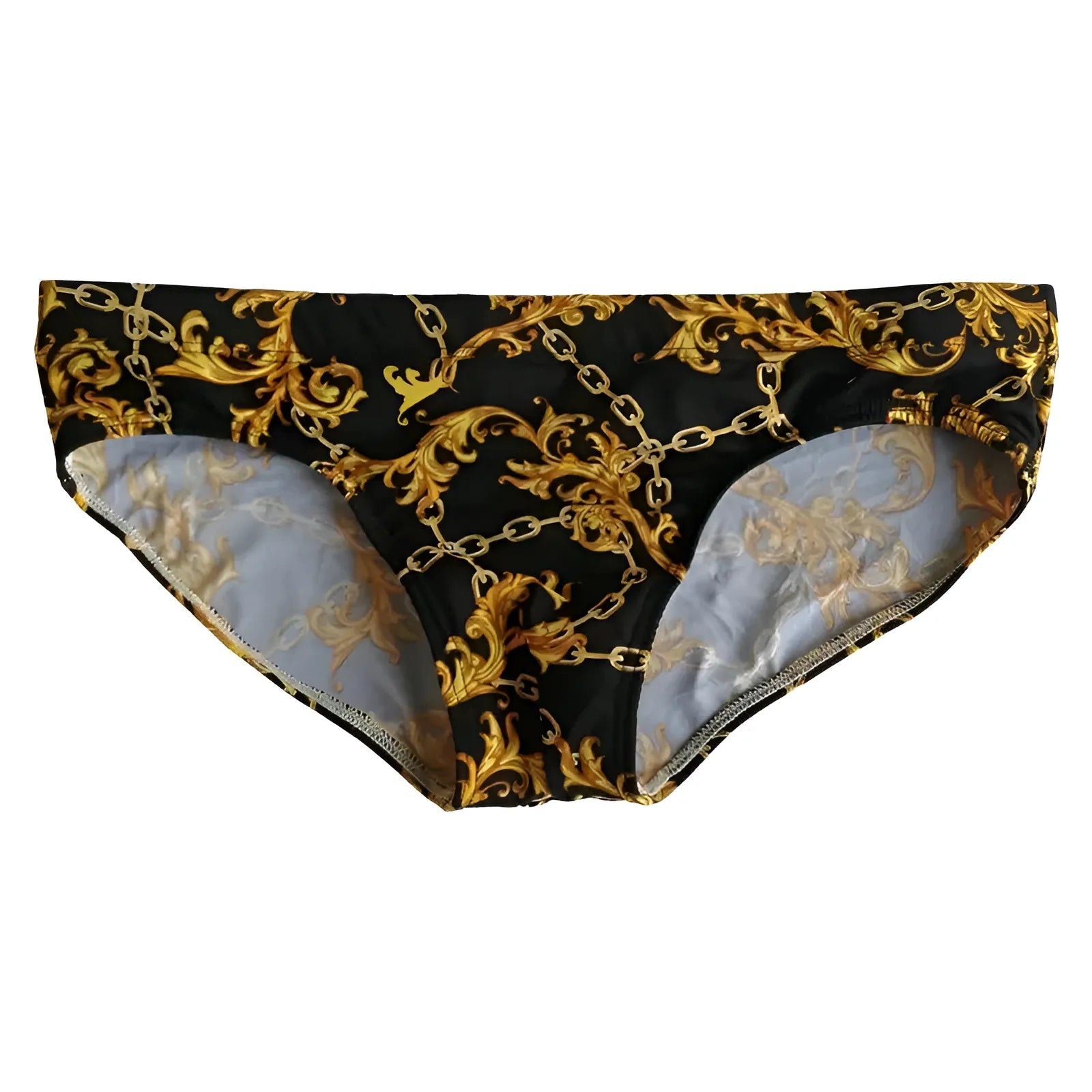 Gold Men's Patterned Swim Shorts