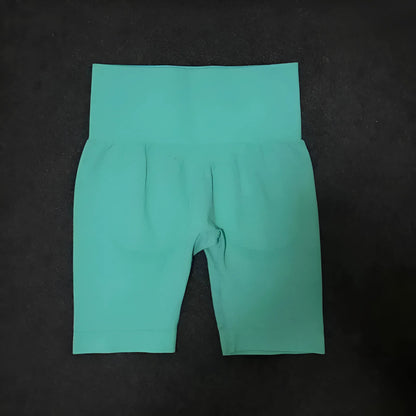 Green Cycling Shorts in a Fitted Style