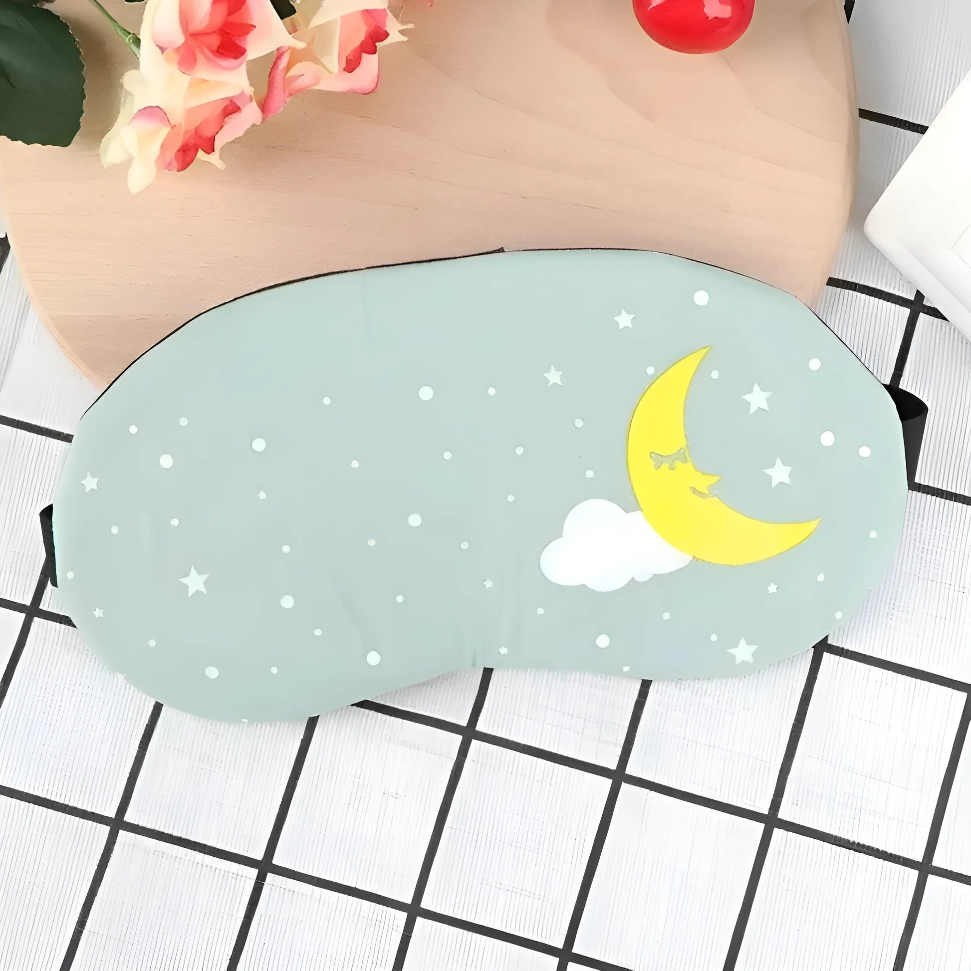 Green Eye Mask with Delicate Patterns