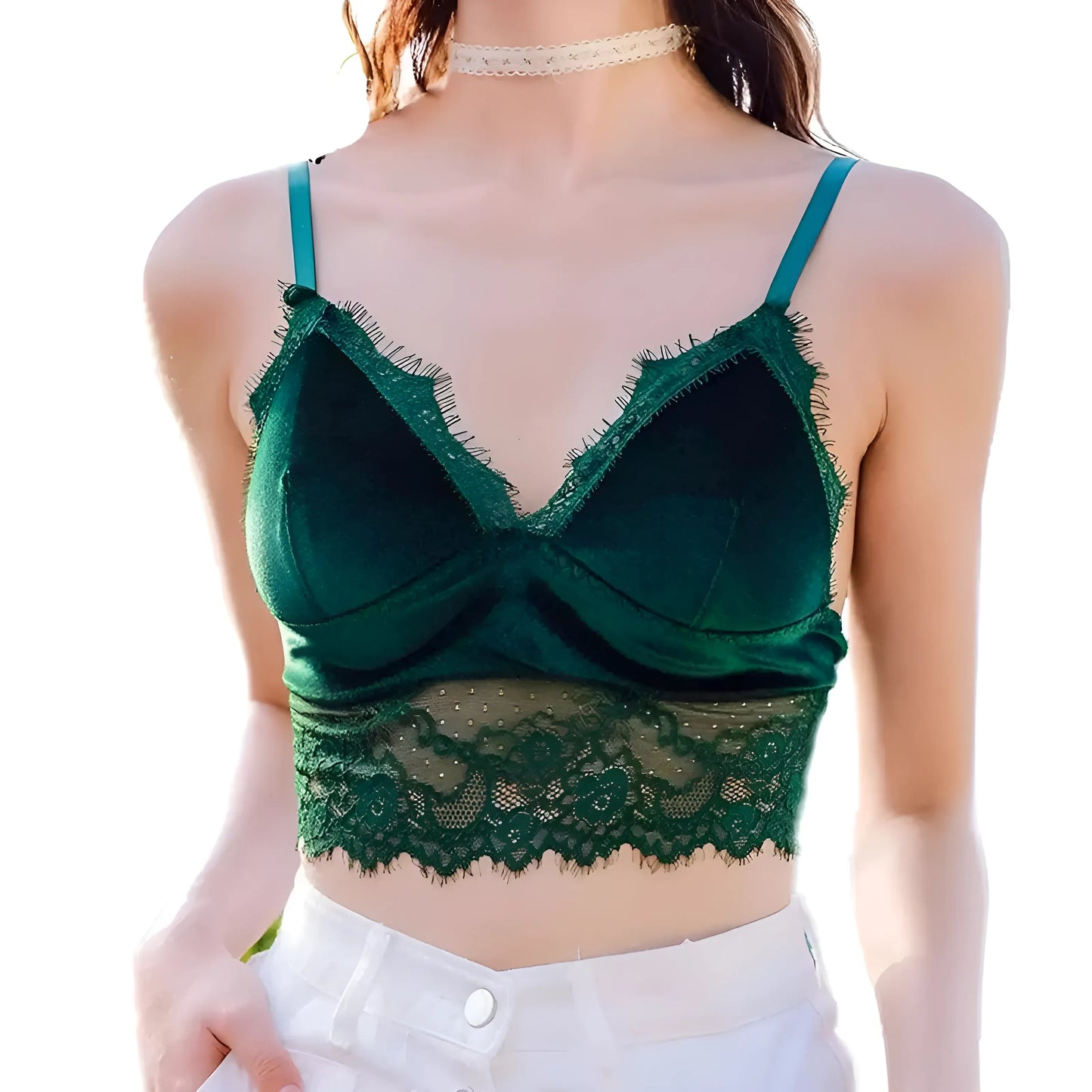 Green Lace Bralette Top