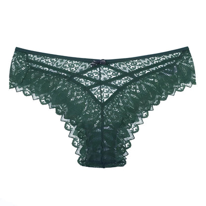 Green Lace Briefs with Straps