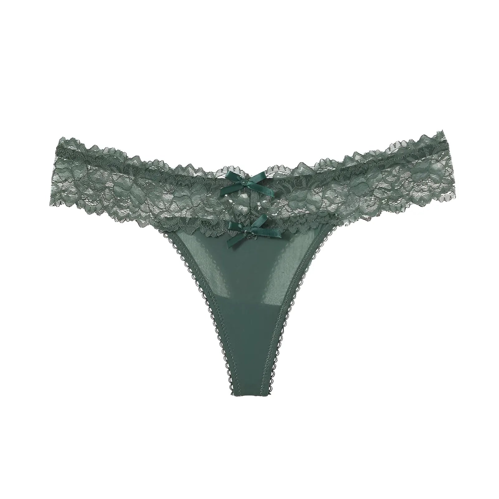 Green Lace Trim Women's Knickers