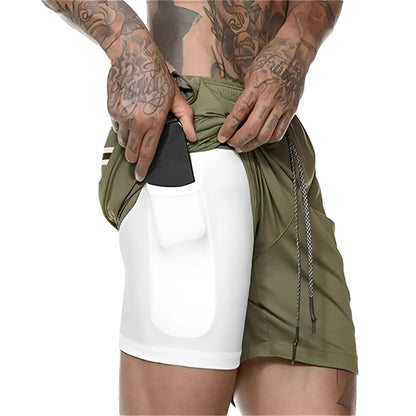 Green Men's Long Swim Shorts