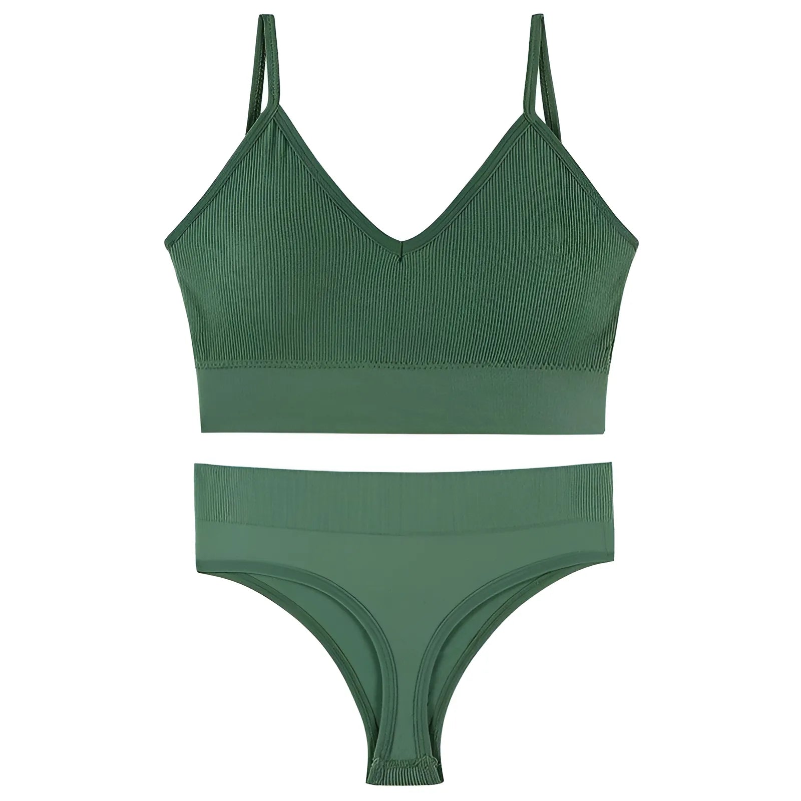 Green Seamless Lingerie Set