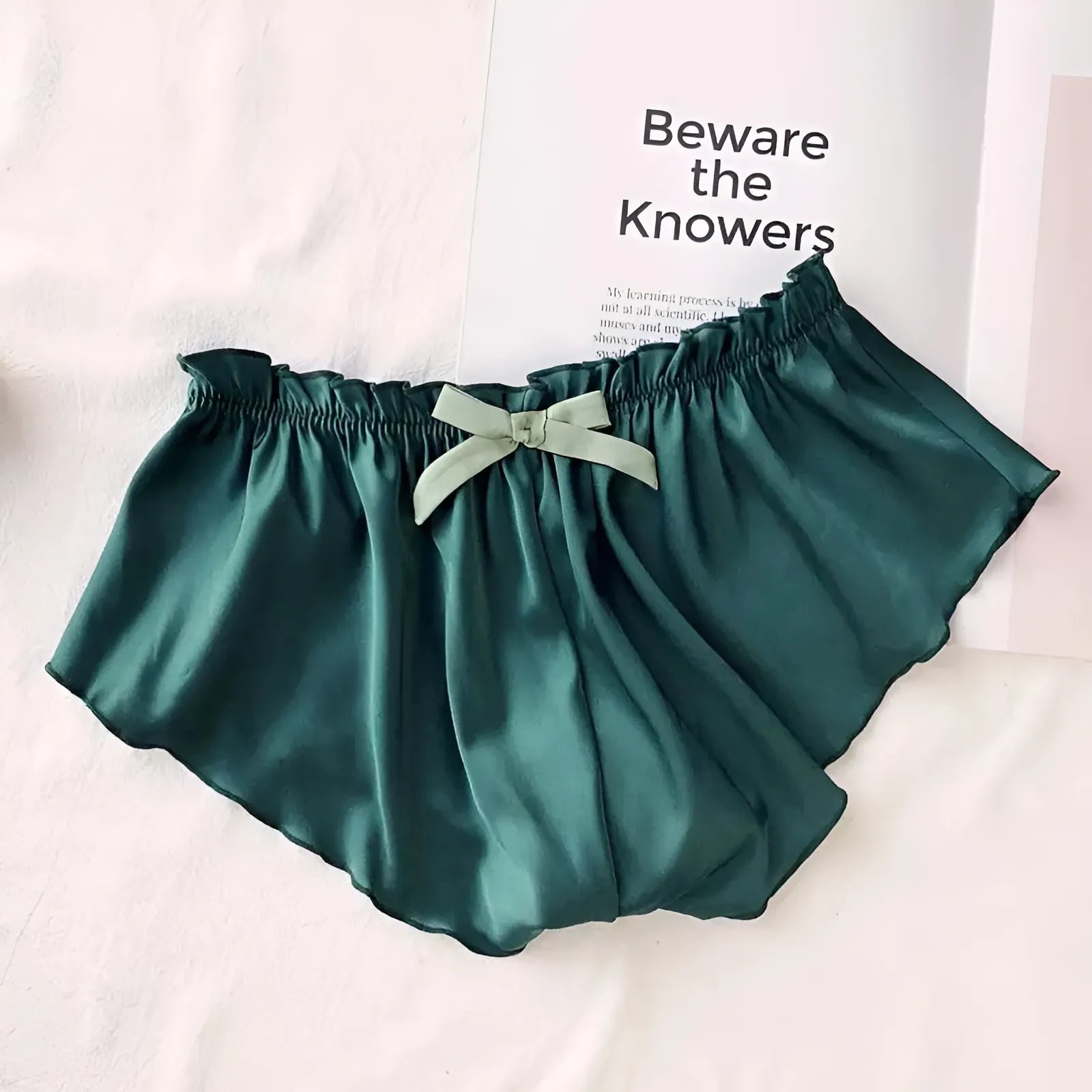 Green Short Pyjamas with Bow Detail