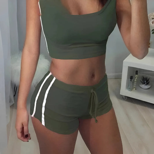 Green Short Top Sports Set