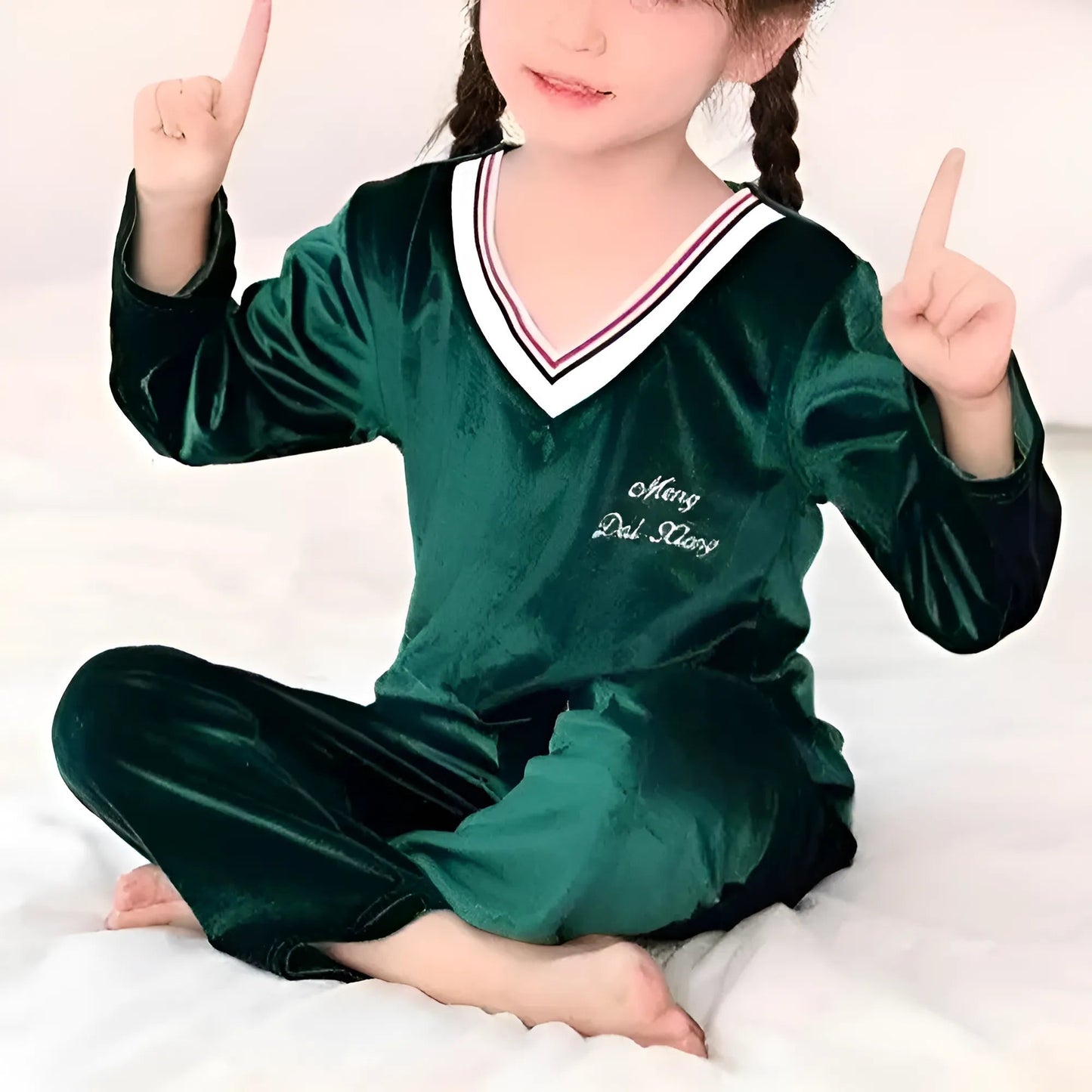 Green Velvet Children's Pyjamas