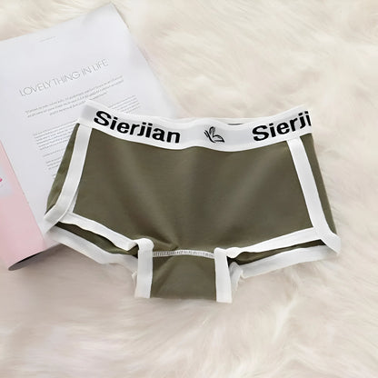 Green Women's Boxer Briefs with Piping