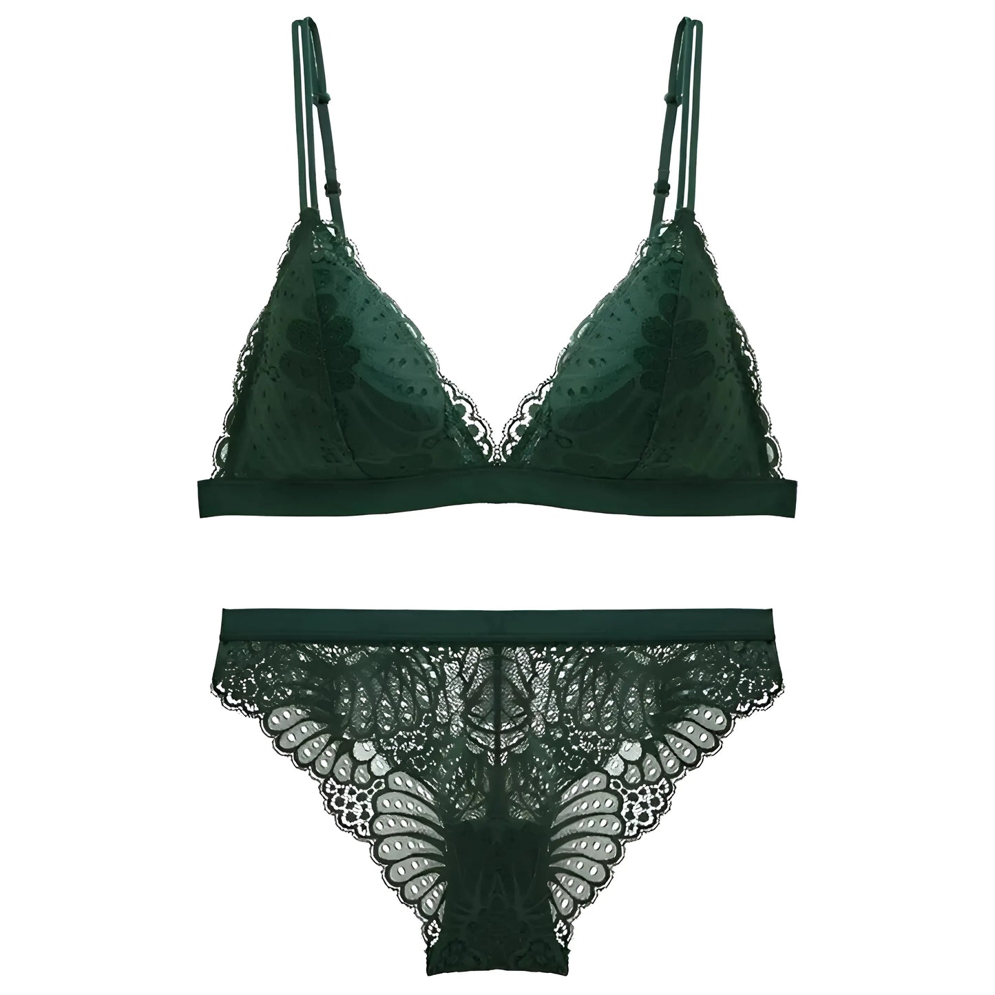 Green Women's Lace Lingerie Set